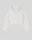 Everyday Cropped Hoodie in White front view