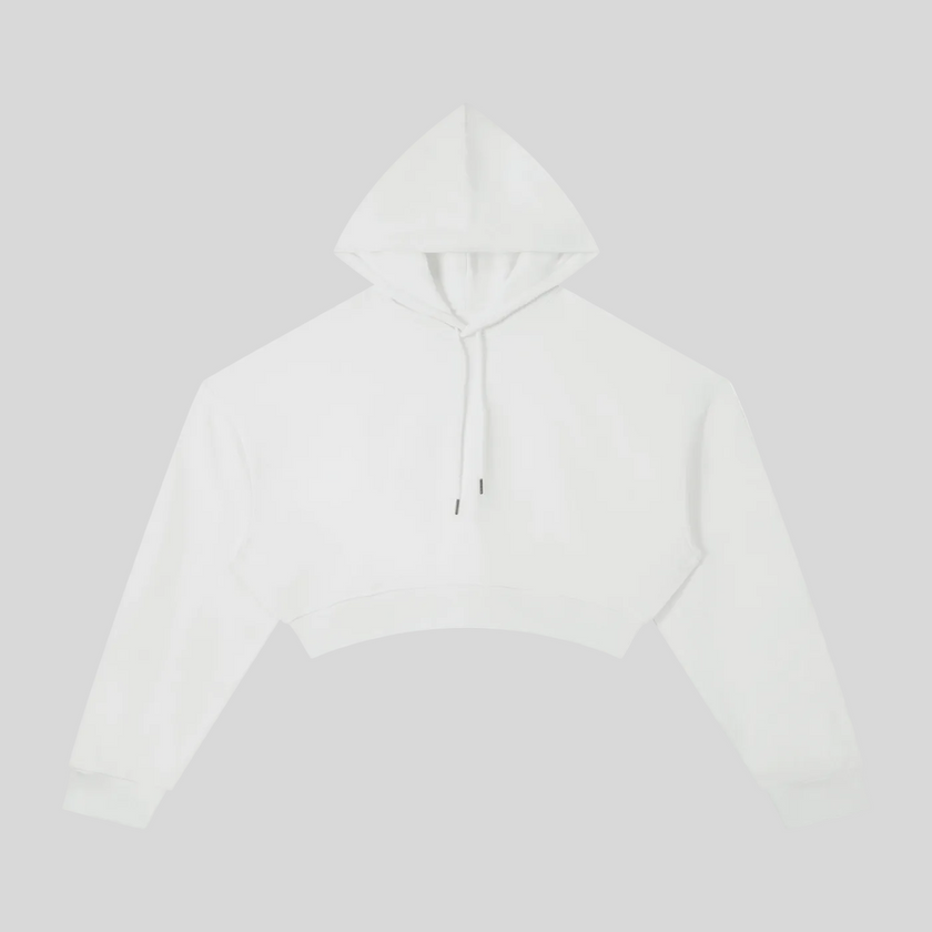Everyday Cropped Hoodie in White front view