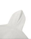 Close-up of the hood construction on the Everyday Cropped Zip-Up Hoodie in Oat Gray