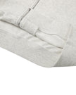 Close-up of the cropped ribbed waistband on the Everyday Cropped Zip-Up Hoodie in Oat Gray