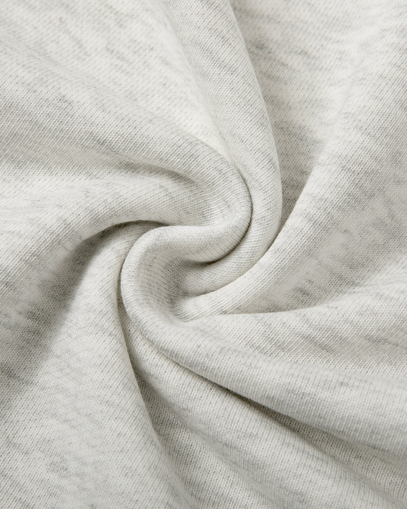 Detailed view of the premium knit texture on the Everyday Drawstring Skirt in Oat Gray