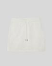 Everyday Drawstring Skirt in Oat Gray front view featuring an elastic waistband and adjustable drawstring