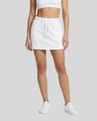 Model wearing the Everyday Drawstring Skirt in White viewed from the front