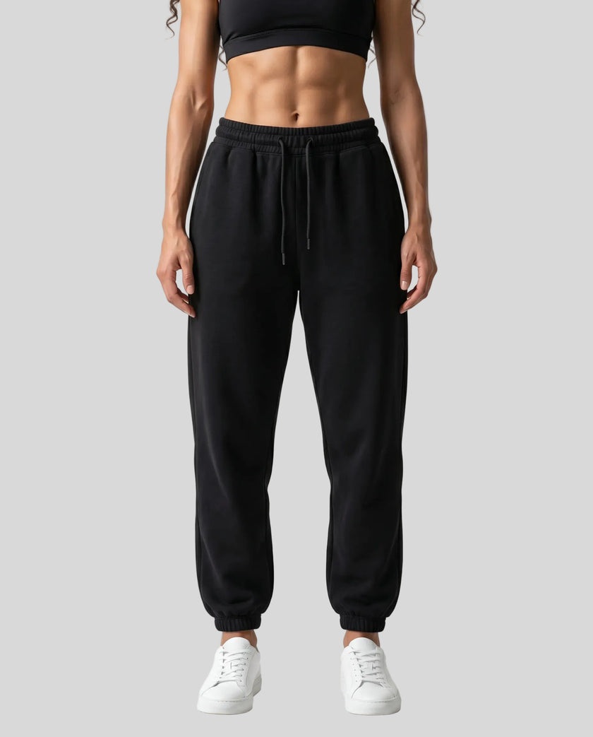 Model wearing Everyday Jogger Pants in Black front view