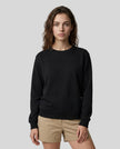 Upper body front view of woman wearing Everyday Oversized Sweatshirt in Black