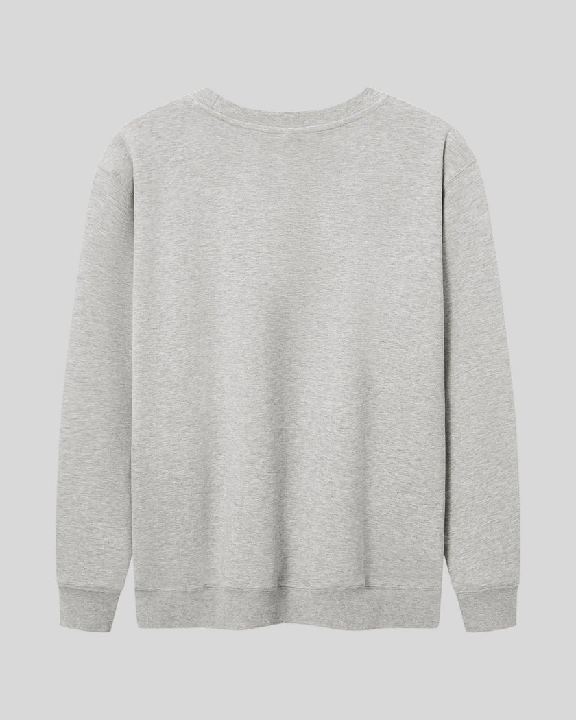 Everyday Oversized Sweatshirt in Flower Gray with drop shoulders back view