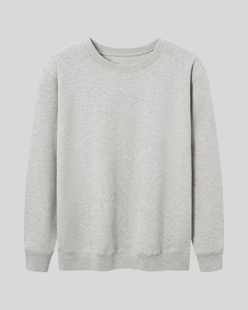 Everyday Oversized Sweatshirt in Flower Gray with crew neckline and relaxed fit front view