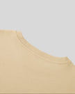 Closeup of back crew neckline and shoulder construction on Everyday Oversized Sweatshirt in Khaki
