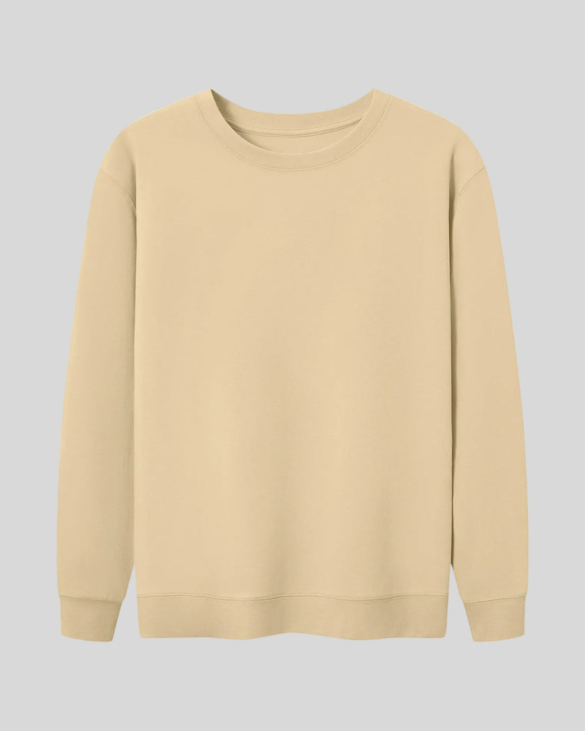 Everyday Oversized Sweatshirt in Khaki with crew neckline and relaxed fit front view