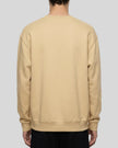 Upper body back view of man wearing Everyday Oversized Sweatshirt in Khaki