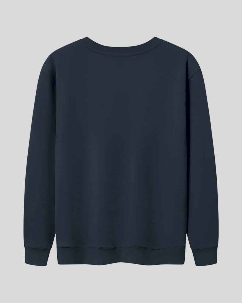 Everyday Oversized Sweatshirt in Navy Blue with drop shoulders back view