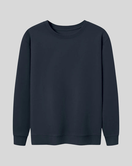 Everyday Oversized Sweatshirt in Navy Blue with crew neckline and relaxed fit front view