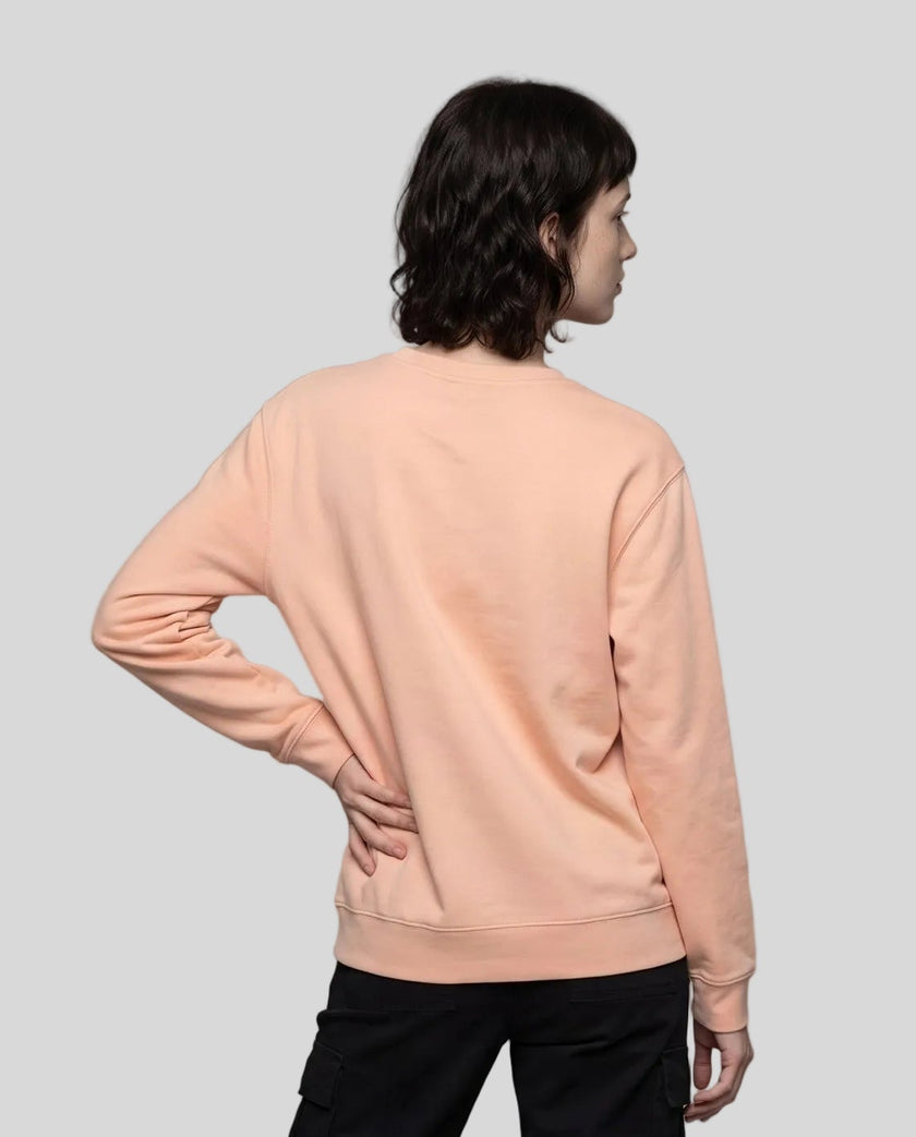 Upper body back view of woman wearing Everyday Oversized Sweatshirt in Pink