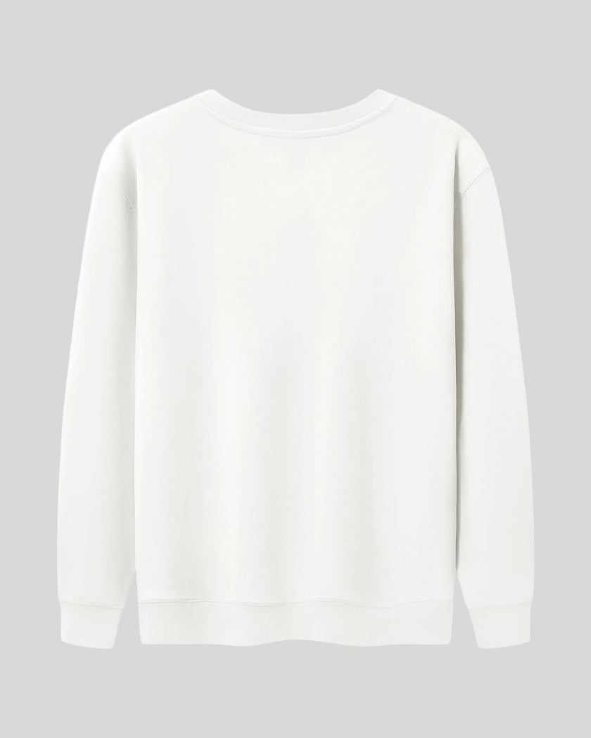 Everyday Oversized Sweatshirt in White with drop shoulders back view