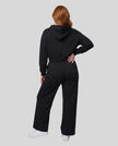 Full-body back view of a model wearing the Everyday Straight Leg Sweatpants in Black