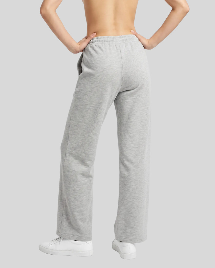 Back view of a model wearing the Everyday Straight Leg Sweatpants in Flower Gray