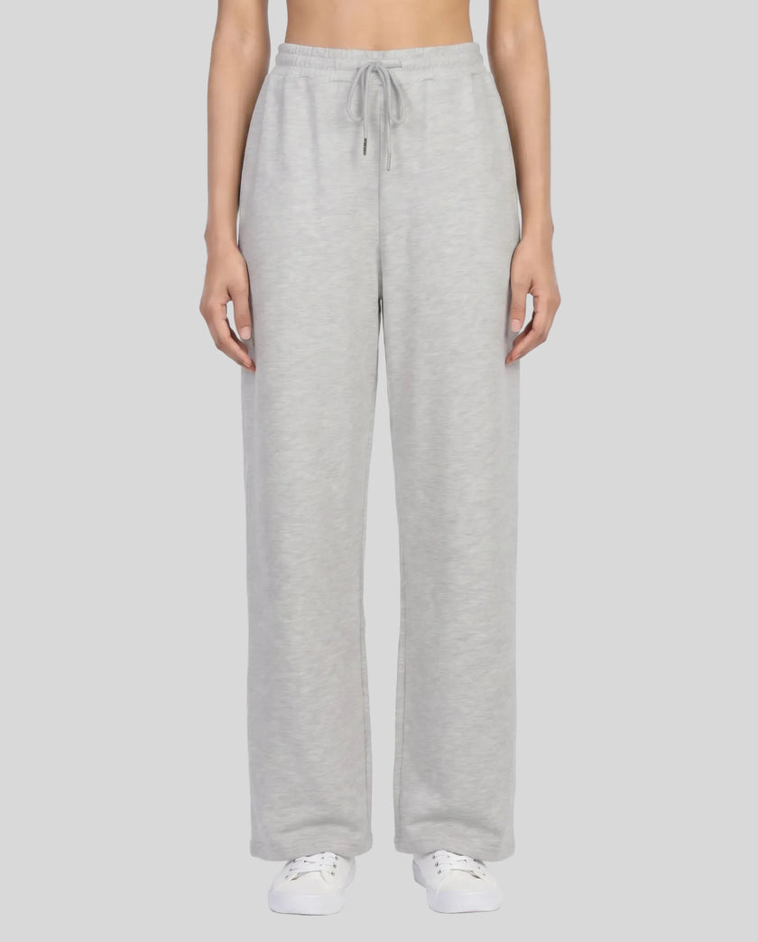 Model wearing the Everyday Straight Leg Sweatpants in Flower Gray viewed from the front