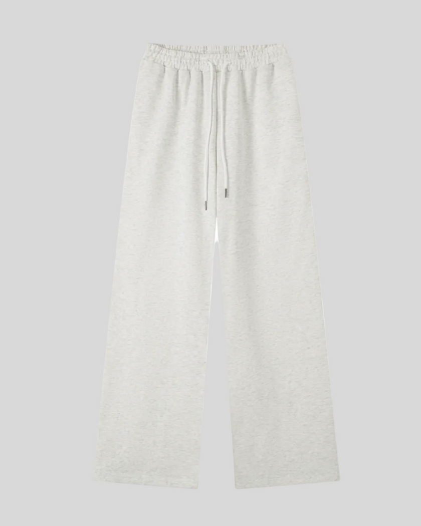 Everyday Straight Leg Sweatpants in Oat Gray front view featuring a relaxed straight-leg silhouette and adjustable drawstring waist