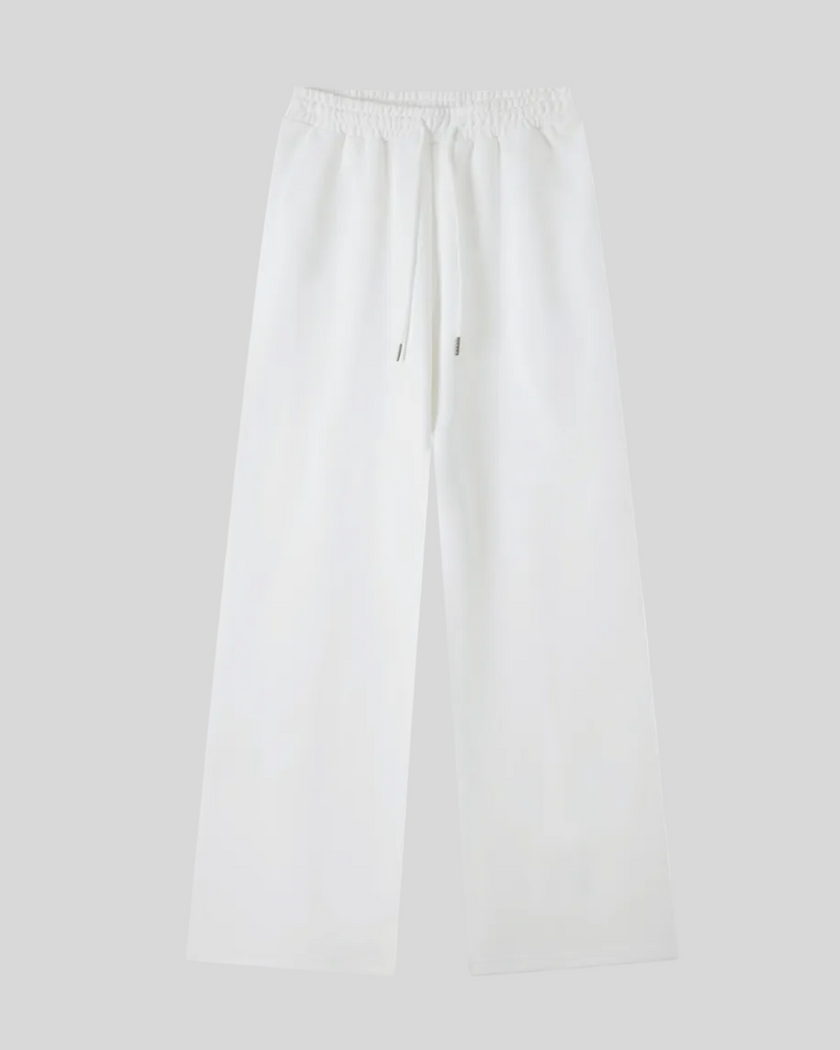 Everyday Straight Leg Sweatpants in White front view featuring a relaxed straight-leg silhouette and adjustable drawstring waist