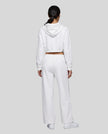Full-body back view of a model wearing the Everyday Straight Leg Sweatpants in White