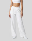 Model wearing the Everyday Straight Leg Sweatpants in White viewed from the front
