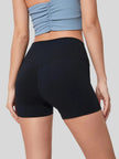 Clean, minimal design of FlexRise High-Waist Short Legging in Black - Athlesi