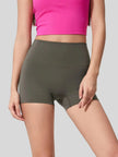 Easy mobility of FlexRise High-Waist Short Legging in Deep Dark Green - Athlesi