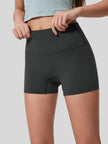 High-rise waistband of FlexRise High-Waist Short Legging in Graphite Gray - Athlesi