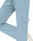 Side mid-leg cargo pocket detail on FlowCargo Relaxed Active Pants in Sky Blue