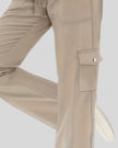 Side mid-leg cargo pocket detail on FlowCargo Relaxed Active Pants in Tan