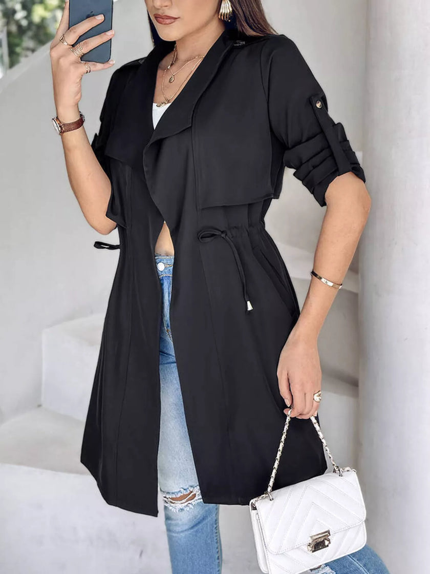Athlesi FlowForm trench black side angle showing length and lightweight structure