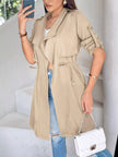 Athlesi FlowForm trench khaki side angle showing length and lightweight structure