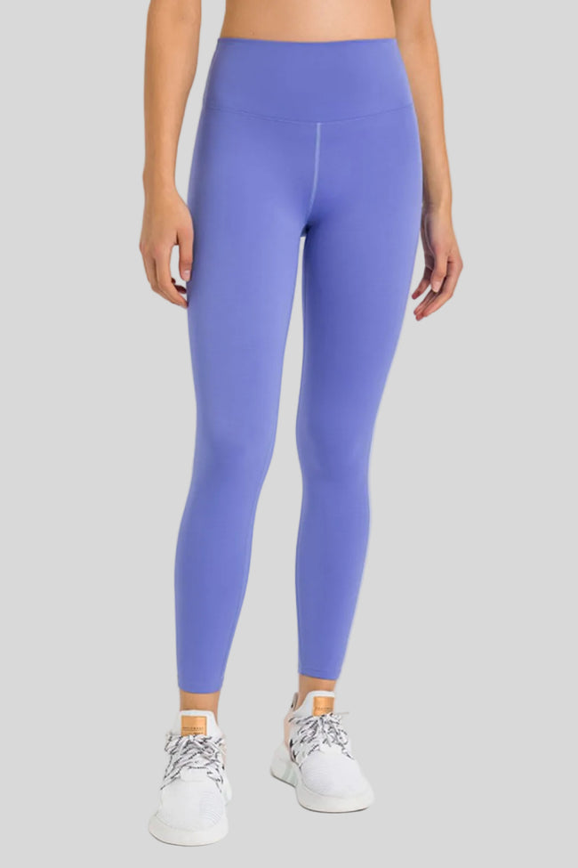Athlesi FlowLine Core legging in blue purple, front view