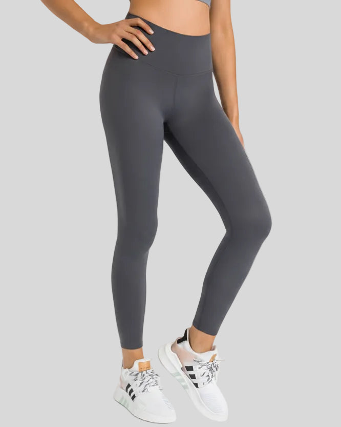 Athlesi FlowLine Core legging in dark gray, front view