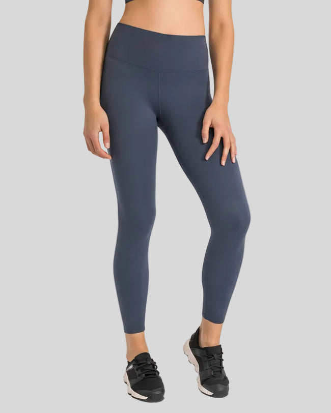 Athlesi FlowLine Core legging in dark navy, front view