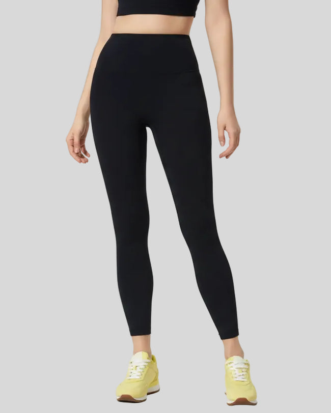 FlowLine Core Legging in black with seamless high-waist fit, front view