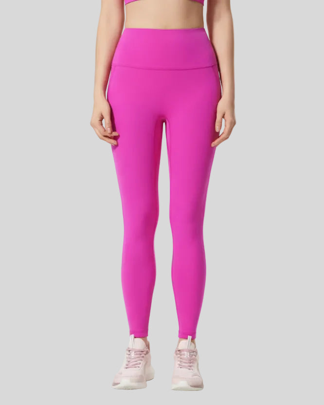 FlowLine Core Legging in fuchsia pink with seamless high-waist fit, front view