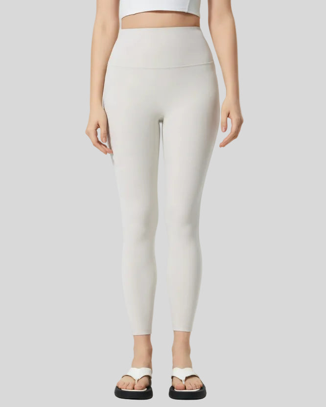 FlowLine Core Legging in white with seamless high-waist fit, front view