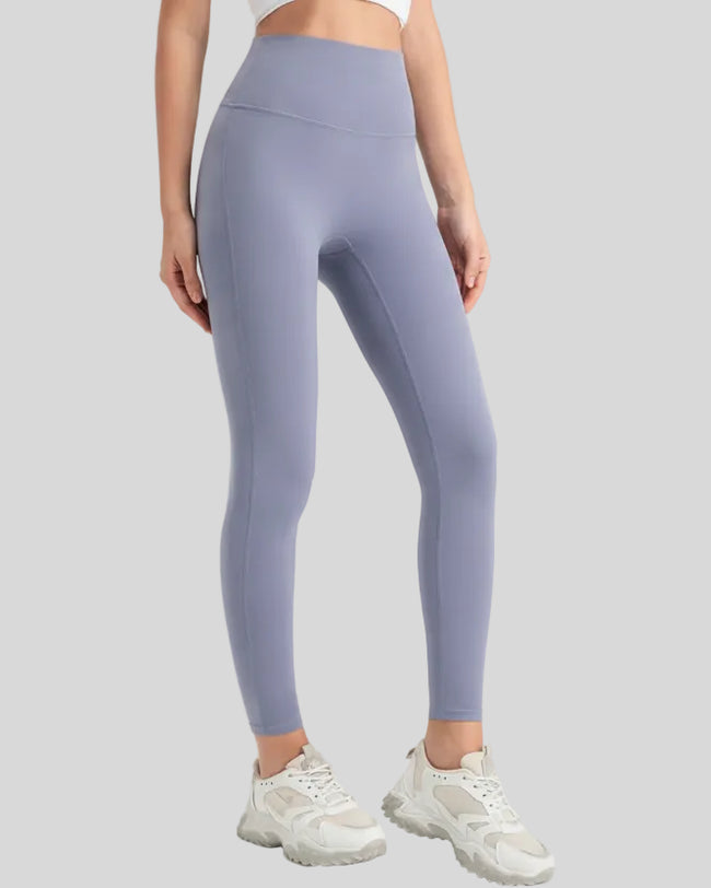 FlowLine Core Legging lightweight version shown from front angle in blue purple