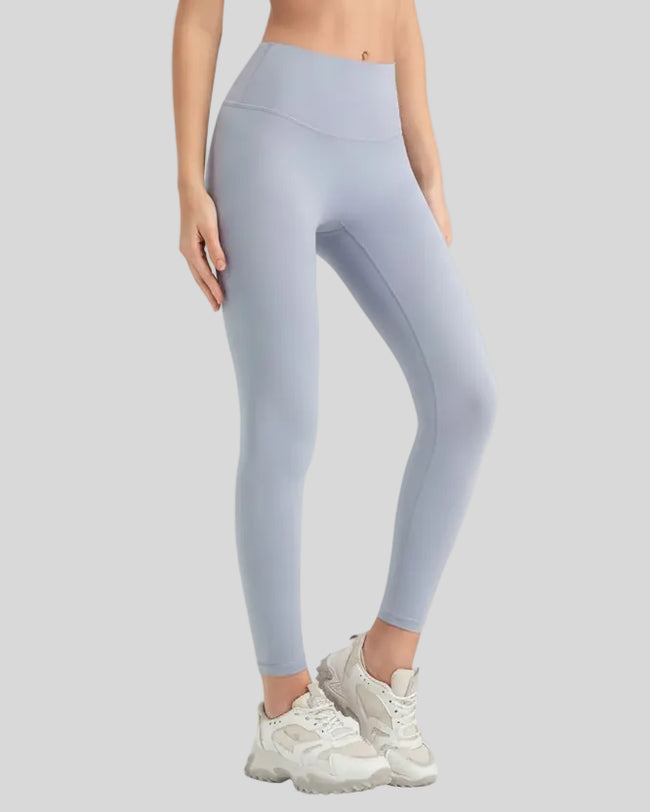 FlowLine Core Legging minimal in cloudy blue, front angle view