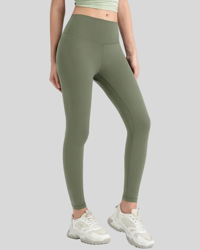 FlowLine Core Legging seamless in matcha green, front angle view