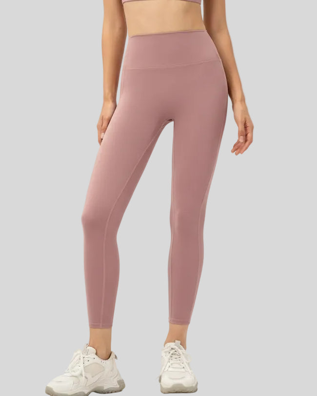 FlowLine Core Legging in dusty pink with smooth finish, front view