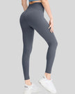 Back angle view of FlowLine Hold Legging in dark gray highlighting smooth high-waist fit