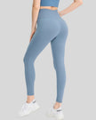 Back angle view of FlowLine Hold Legging in light blue highlighting smooth high-waist fit