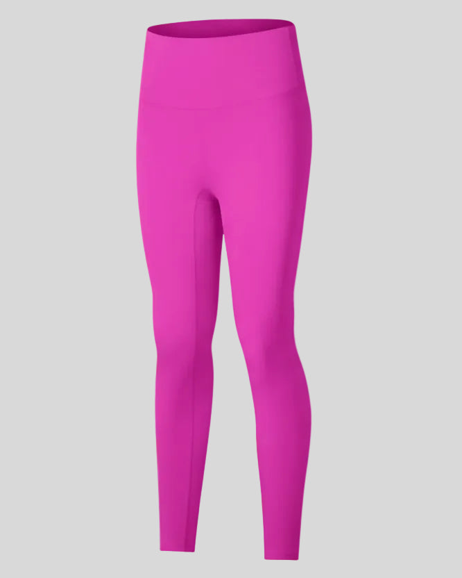Smoothing fit of FlowLine Hold Legging in Hot Pink - Athlesi