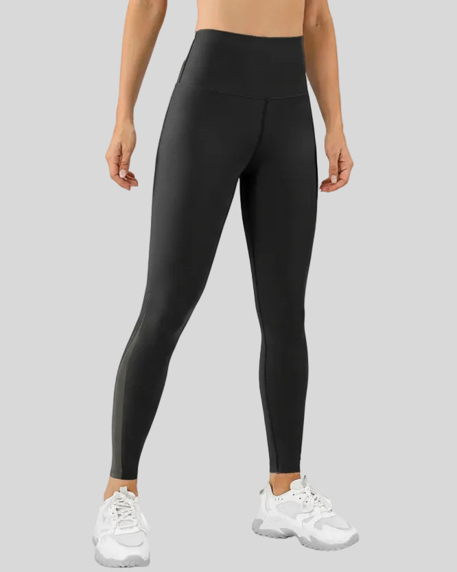 AeroFlow mesh legging in black shown from front angle