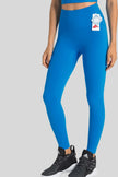 Body-hugging silhouette of FlowLine Hold Legging in Sky Blue - Athlesi