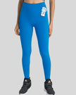 High-rise waistband of FlowLine Hold Legging in Sky Blue - Athlesi