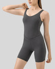 FormEase Sculpt Romper in dark gray, front view