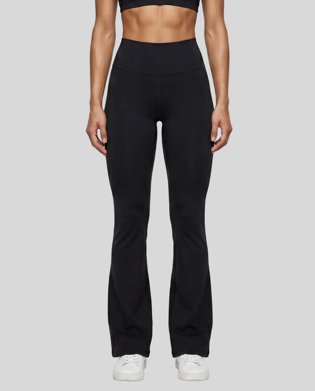 FormLine Flare Leggings front view styled on model, high-waisted flared silhouette